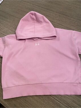 Under Armour Light Pink Hooded Cropped Sweatshirt Youth Large